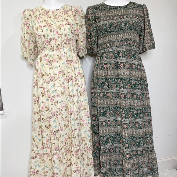 Emerald dark green dress mesh midi maxi - Picture 6 of 7